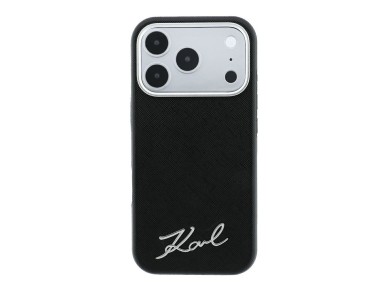 Karl Lagerfeld Saffiano Small Script Metal Logo MagSafe Case for iPhone 17 Pro Max / 18 Pro Max - Bl Karl Lagerfeld Saffiano Small Script Metal Logo MagSafe Case for iPhone 17 Pro Max / 18 Pro Max - Bl