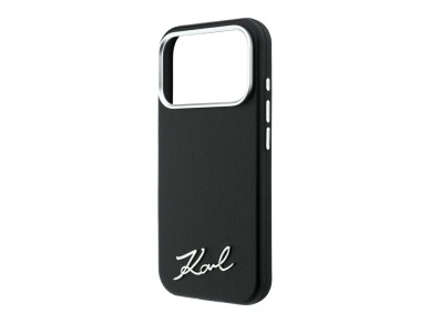 Karl Lagerfeld Saffiano Small Script Metal Logo MagSafe Case for iPhone 17 Pro Max / 18 Pro Max - Bl Karl Lagerfeld Saffiano Small Script Metal Logo MagSafe Case for iPhone 17 Pro Max / 18 Pro Max - Bl