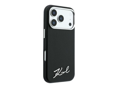Karl Lagerfeld Saffiano Small Script Metal Logo MagSafe Case for iPhone 17 Pro Max / 18 Pro Max - Bl Karl Lagerfeld Saffiano Small Script Metal Logo MagSafe Case for iPhone 17 Pro Max / 18 Pro Max - Bl