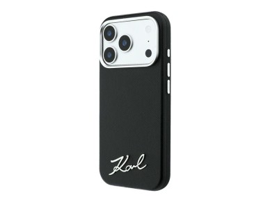 Karl Lagerfeld Saffiano Small Script Metal Logo MagSafe Case for iPhone 17 Pro Max / 18 Pro Max - Bl Karl Lagerfeld Saffiano Small Script Metal Logo MagSafe Case for iPhone 17 Pro Max / 18 Pro Max - Bl