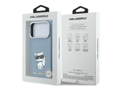 Karl Lagerfeld Smooth Choupette Sketch MagSafe case for iPhone 18 Pro / 17 Pro - light blue Karl Lagerfeld Smooth Choupette Sketch MagSafe case for iPhone 18 Pro / 17 Pro - light blue