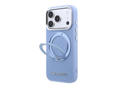 Capa MagSafe Karl Lagerfeld Ring Stand 360 com Logotipo Clássico Saffiano para iPhone 18 Pro/17 Pro Capa MagSafe Karl Lagerfeld Ring Stand 360 com Logotipo Clássico Saffiano para iPhone 18 Pro/17 Pro
