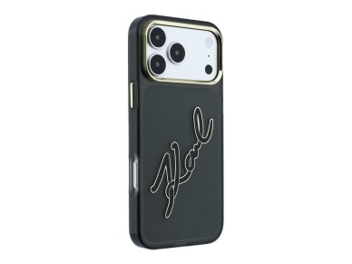 Funda Karl Lagerfeld IML Big Signature con marco de resina y metal para iPhone 18 Pro / 17 Pro - Neg Funda Karl Lagerfeld IML Big Signature con marco de resina y metal para iPhone 18 Pro / 17 Pro - Neg