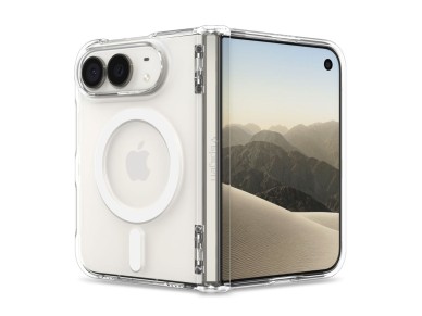 Capa Spigen Ultra Hybrid Pro MagSafe para iPhone Duo - Transparente e Branca Capa Spigen Ultra Hybrid Pro MagSafe para iPhone Duo - Transparente e Branca
