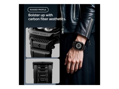 Correa Spigen Rugged Armor Pro para Apple Watch de 46 mm - Negro mate