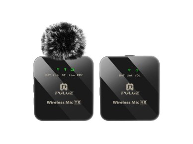Microfone de lapela sem fios PULUZ 1 TX + 1 RX Microfone de lapela sem fios PULUZ 1 TX + 1 RX