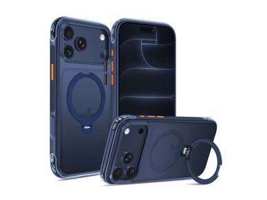 Tech-Protect MagAir Stand MagSafe CC Case for iPhone 18 Pro / 17 Pro - Matte Navy Blue Tech-Protect MagAir Stand MagSafe CC Case for iPhone 18 Pro / 17 Pro - Matte Navy Blue