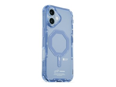 Capa Skinarma Saido para iPhone 17 com carregamento magnético azul Capa Skinarma Saido para iPhone 17 com carregamento magnético azul