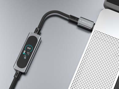 USB-C to USB-C Cable 240W TECHANCY TB1806, PD 3.1, 1.2 m, TFT Touch Screen, Nylon Braided, Data 480 USB-C to USB-C Cable 240W TECHANCY TB1806, PD 3.1, 1.2 m, TFT Touch Screen, Nylon Braided, Data 480
