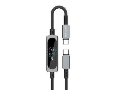 USB-C to USB-C Cable 240W TECHANCY TB1806, PD 3.1, 1.2 m, TFT Touch Screen, Nylon Braided, Data 480 USB-C to USB-C Cable 240W TECHANCY TB1806, PD 3.1, 1.2 m, TFT Touch Screen, Nylon Braided, Data 480