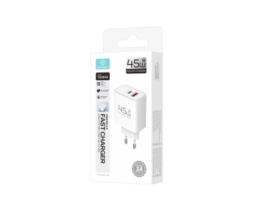 TECHANCY TM02127 45W USB-C Charger, PD 3.0 PPS Fast Charging, USB-A QC 3.0, 2 Ports, European Plug, TECHANCY TM02127 45W USB-C Charger, PD 3.0 PPS Fast Charging, USB-A QC 3.0, 2 Ports, European Plug,