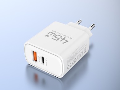 TECHANCY TM02127 45W USB-C Charger, PD 3.0 PPS Fast Charging, USB-A QC 3.0, 2 Ports, European Plug, TECHANCY TM02127 45W USB-C Charger, PD 3.0 PPS Fast Charging, USB-A QC 3.0, 2 Ports, European Plug,