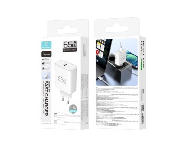 Cargador USB-C TECHANCY TA2845 de 65 W, PD 3.0 PPS, carga r�pida, cable USB-C a USB-C de 1,5 m y 60 