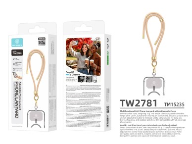 Pulsera para teléfono móvil TECHANCY TW2781, ajustable de 10 a 25 cm, cordón trenzado de 8 mm, con 2 Pulsera para teléfono móvil TECHANCY TW2781, ajustable de 10 a 25 cm, cordón trenzado de 8 mm, con 2