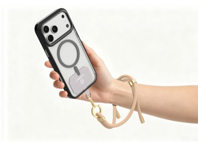 TECHANCY TW2781 Mobile Phone Wristband, Adjustable 10-25 cm, 8 mm Braided Cord, with 2 Snaps, Gold