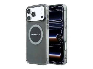Mercedes AMG IML Transparent Bicolor Block MagSafe Case for iPhone 18 Pro Max / 17 Pro Max - Black a