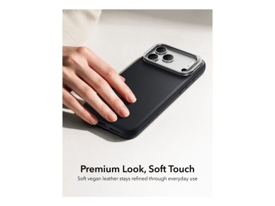 ESR Leather Kickstand MagSafe Case for iPhone 18 Pro Max / 17 Pro Max - Black