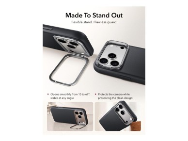 ESR Leather Kickstand MagSafe Case for iPhone 18 Pro Max / 17 Pro Max - Black