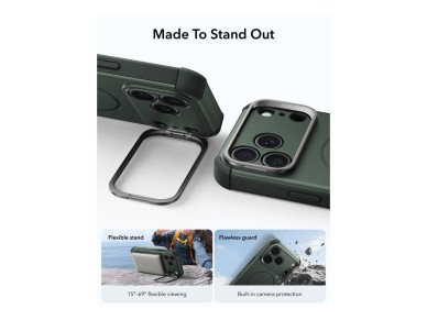 Capa ESR Cyber-Tough com suporte e MagSafe para iPhone 18 Pro/17 Pro - Verde