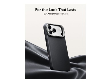 ESR Leather Kickstand MagSafe Case for iPhone 18 Pro Max / 17 Pro Max - Black