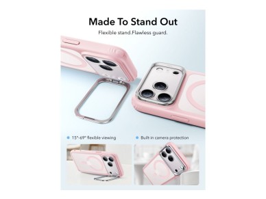Capa MagSafe ESR Classic Hybrid com suporte para iPhone 18 Pro/17 Pro - Rosa Mate Capa MagSafe ESR Classic Hybrid com suporte para iPhone 18 Pro/17 Pro - Rosa Mate