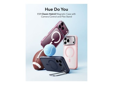 Capa MagSafe ESR Classic Hybrid com suporte para iPhone 18 Pro/17 Pro - Rosa Mate Capa MagSafe ESR Classic Hybrid com suporte para iPhone 18 Pro/17 Pro - Rosa Mate