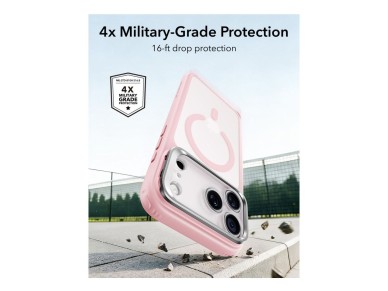 Capa MagSafe ESR Classic Hybrid com suporte para iPhone 18 Pro/17 Pro - Rosa Mate Capa MagSafe ESR Classic Hybrid com suporte para iPhone 18 Pro/17 Pro - Rosa Mate