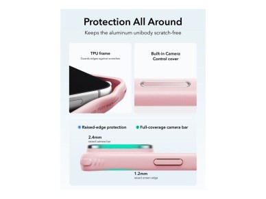 Capa MagSafe ESR Classic Hybrid com suporte para iPhone 18 Pro/17 Pro - Rosa Mate Capa MagSafe ESR Classic Hybrid com suporte para iPhone 18 Pro/17 Pro - Rosa Mate