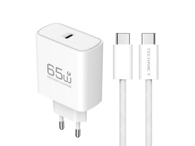 TECHANCY TA2845 65W USB-C Charger, PD 3.0 PPS, Fast Charging, 1.5m 60W USB-C to USB-C Cable Included TECHANCY TA2845 65W USB-C Charger, PD 3.0 PPS, Fast Charging, 1.5m 60W USB-C to USB-C Cable Included
