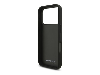 Capa para iPhone 18 Pro/17 Pro em pele com log�tipo Mercedes AMG em relevo - preta