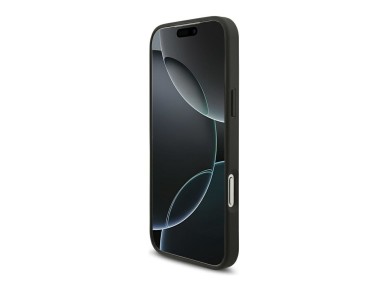 Capa Mercedes AMG em pele com log�tipo em relevo para iPhone 18 Pro Max / 17 Pro Max - Preto