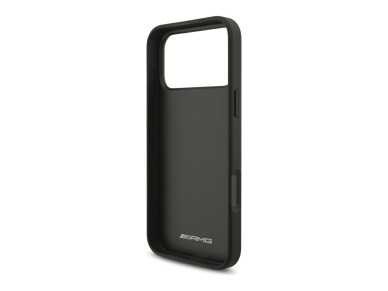 Capa Mercedes AMG em pele com log�tipo em relevo para iPhone 18 Pro Max / 17 Pro Max - Preto