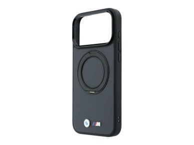 Capa BMW Kevlar Ring Stand 360 MagSafe para iPhone 18 Pro Max / 17 Pro Max - Cinza Escuro