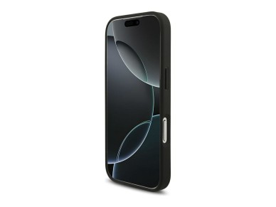 Capa para iPhone 18 Pro/17 Pro em pele com log�tipo Mercedes AMG em relevo - preta