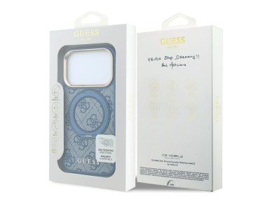 Guess Ring Stand 360 4G Classic Logo MagSafe Case for iPhone 18 Pro / 17 Pro - Blue Guess Ring Stand 360 4G Classic Logo MagSafe Case for iPhone 18 Pro / 17 Pro - Blue