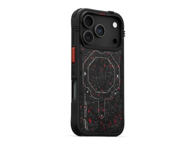Capa Skinarma Vektor para iPhone 17 Pro com carregamento magn�tico, preta.